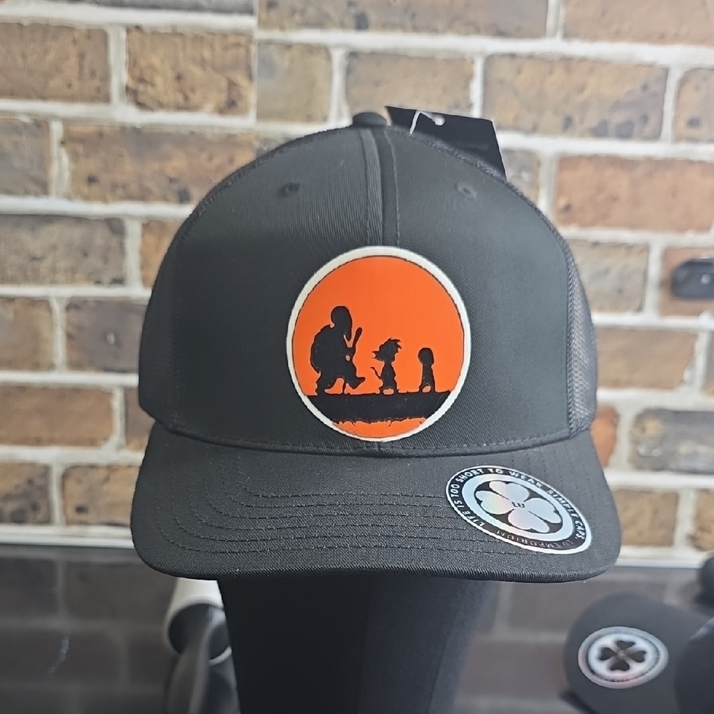 Black Cap with Orange Silhouette Patch